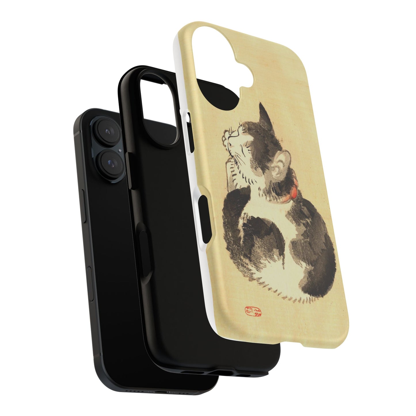 Sleeping Cat iPhone Case | Meiji Era Japanese Ink Painting | Ukiyo-e Art Phone Case | Vintage Japan Cat Gift