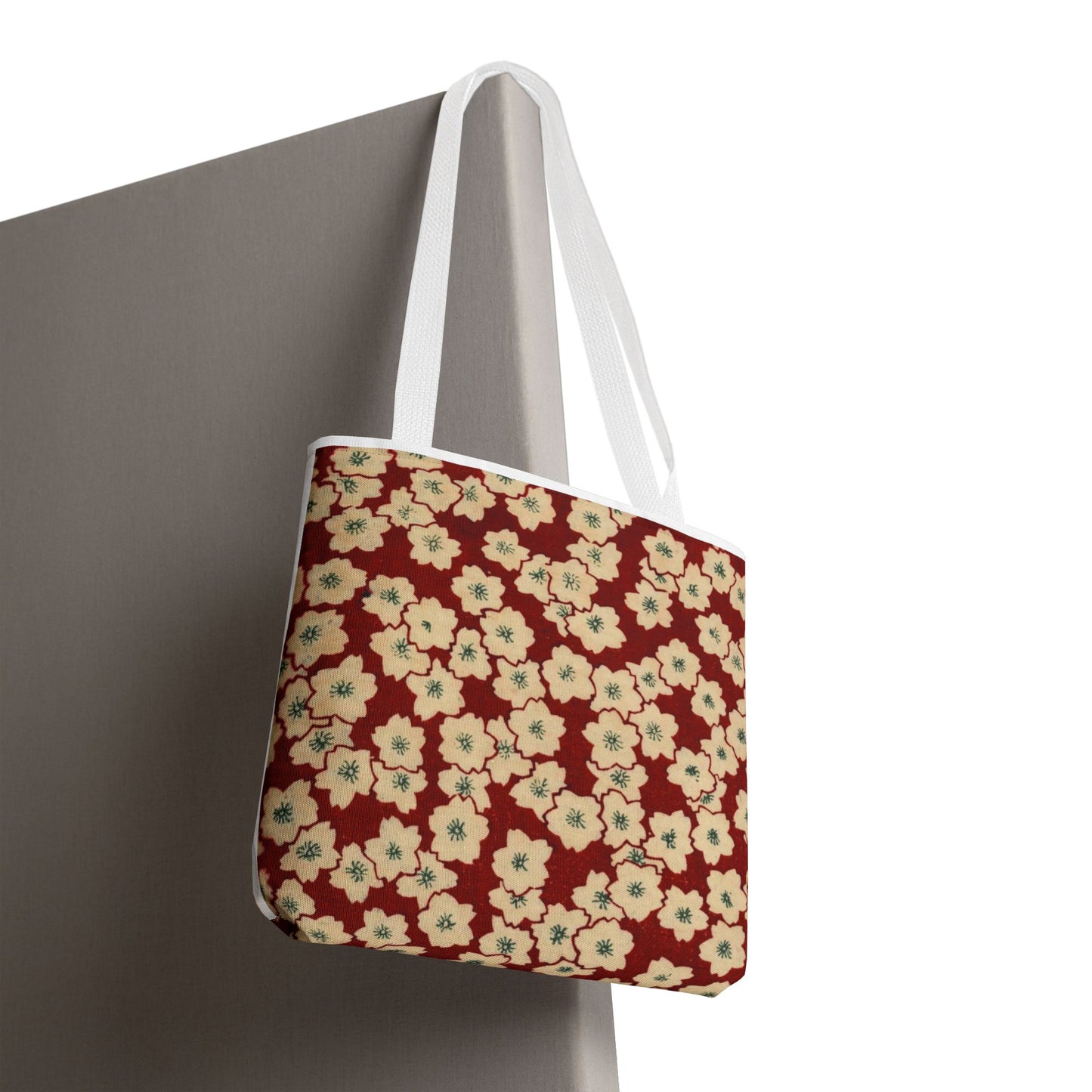 Japanese Sakura Tote Bag - Taisho Era Chiyogami Washi Pattern Vintage Design