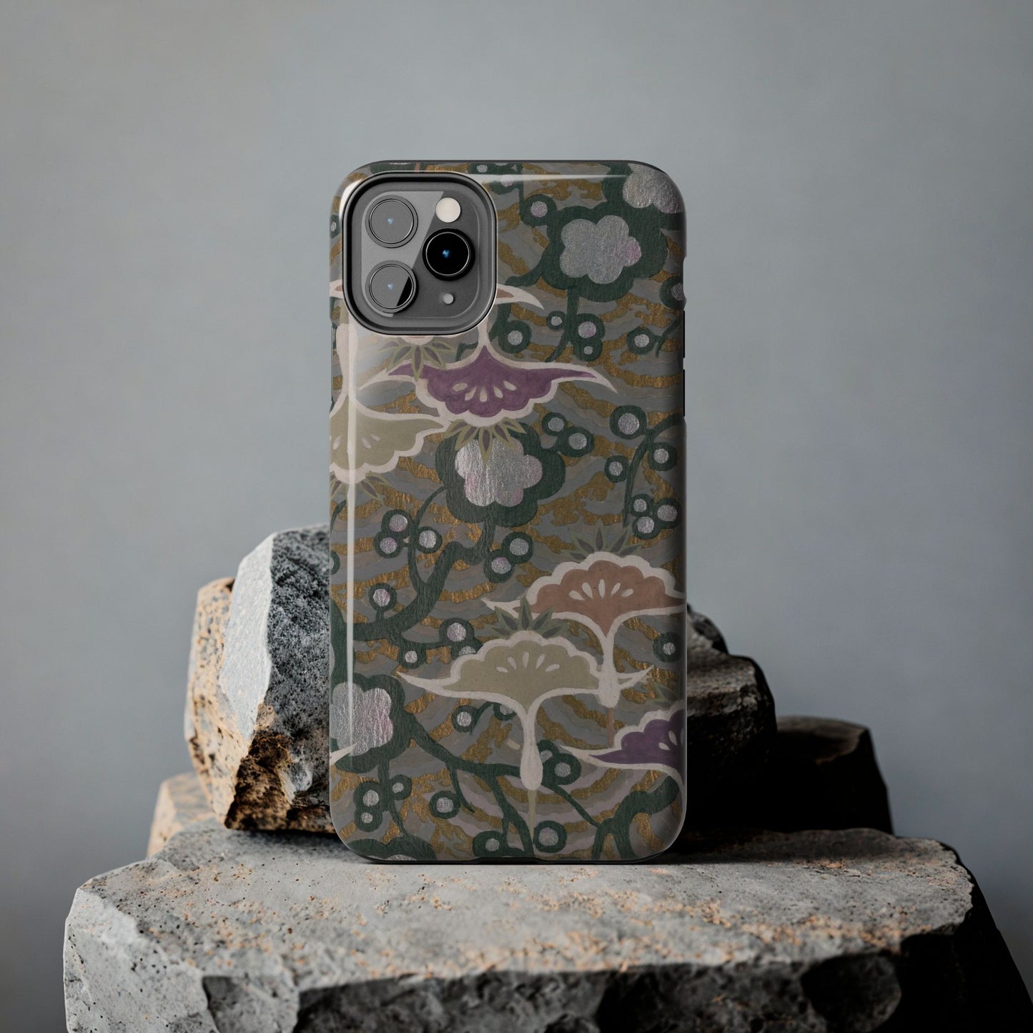 Meiji Era Dancing Cranes & Plum Phone Case | 1901 Zuan Hyakushu | Gold & Silver Japanese Art