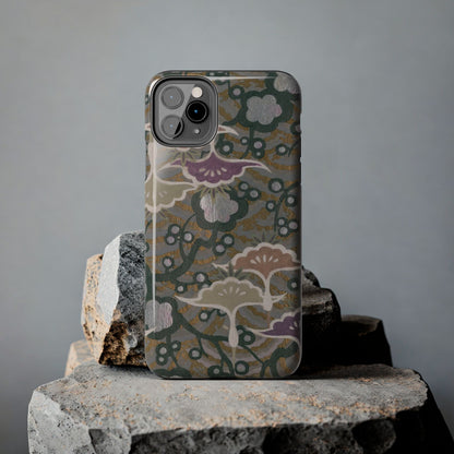 Meiji Era Dancing Cranes & Plum Phone Case | 1901 Zuan Hyakushu | Gold & Silver Japanese Art