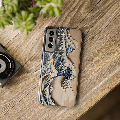 Great Wave 3D Shadow Relief Tough Phone Case – Hokusai Japanese Art
