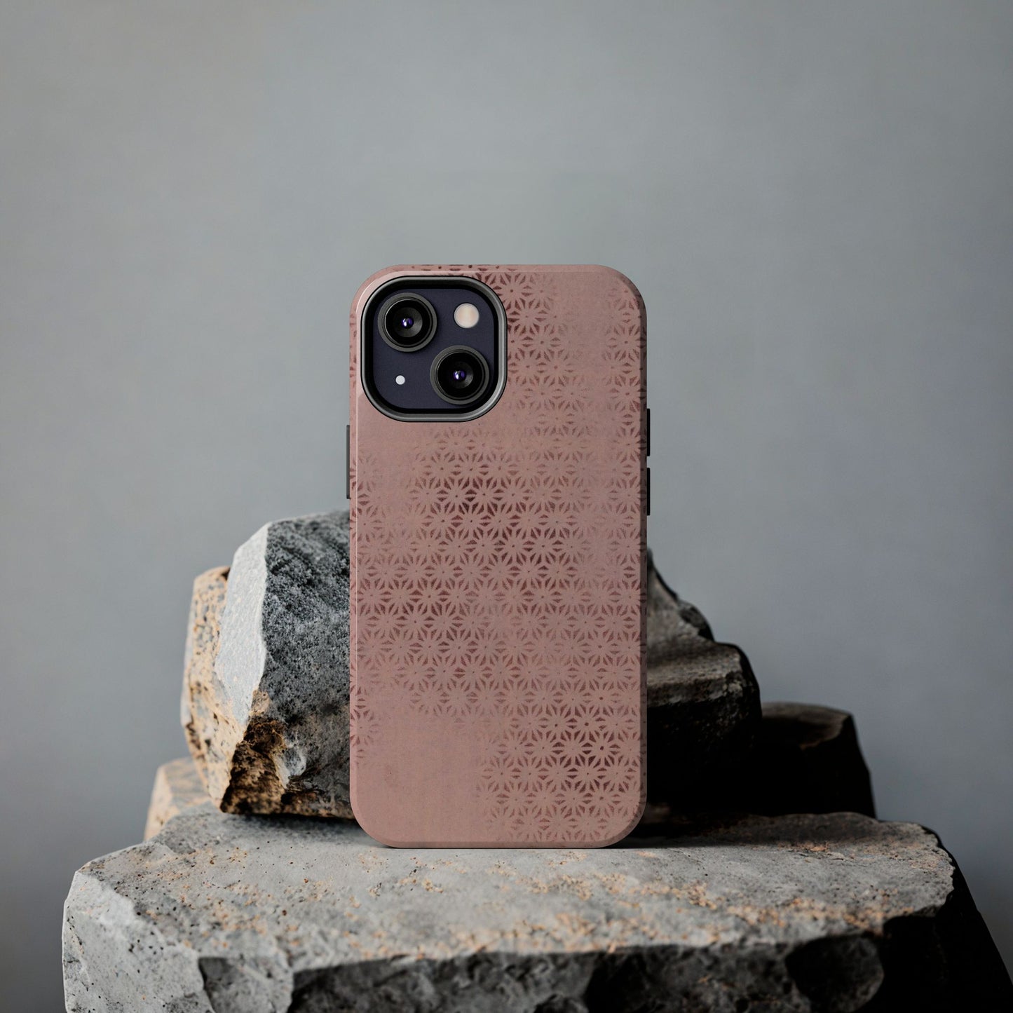Taisho Era Pink Asanoha Phone Case | 1926 Japanese Chiyogami Art | Hemp Leaf Pattern