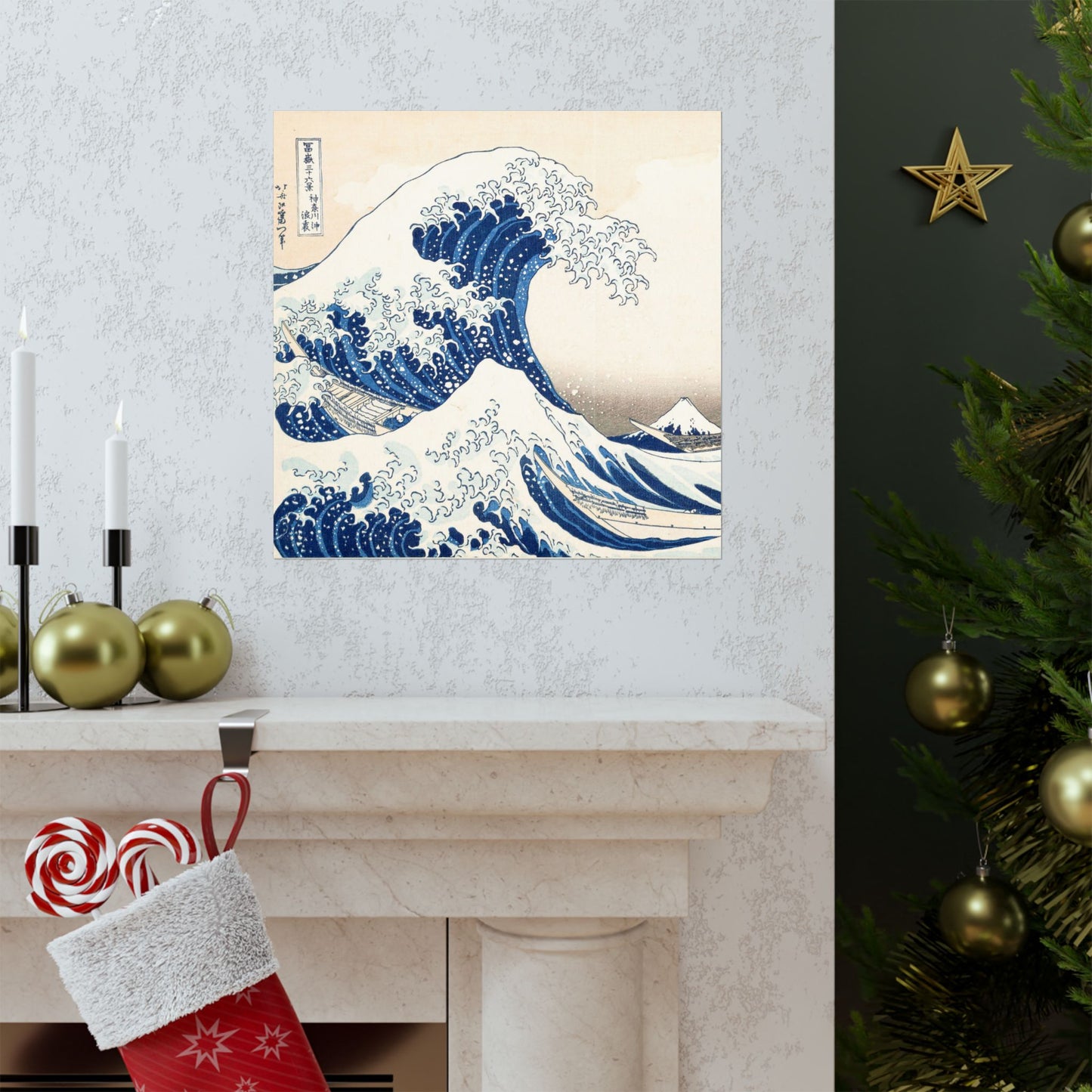 Hokusai Wave Matte Poster — The Great Wave Off Kanagawa Horizontal Print