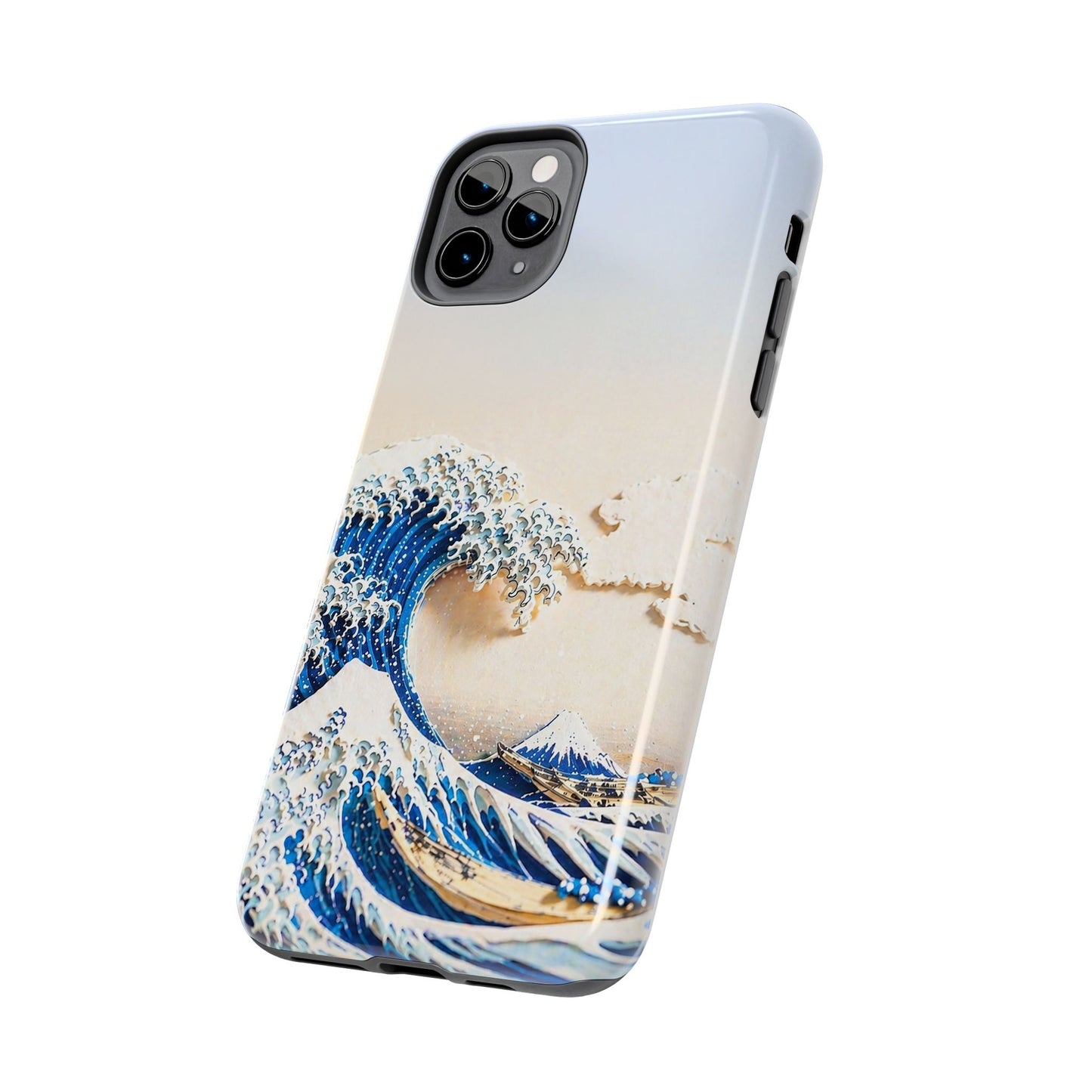 Japanese Great Wave Morning Glow Phone Case | Hokusai 3D Art | Edo Era Masterpiece