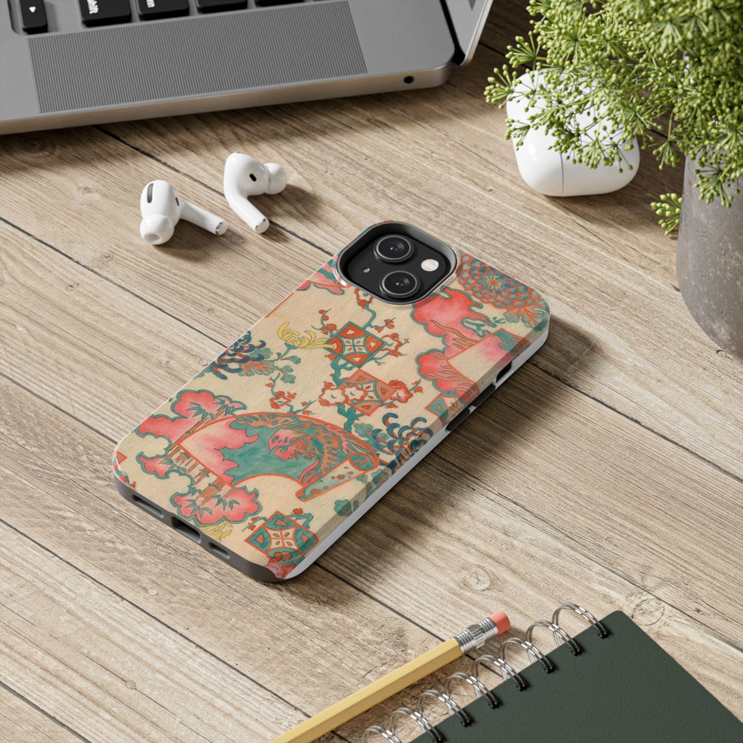 Meiji Era Fan & Chrysanthemum Phone Case | 1901 Zuan Hyakushu | Japanese Art