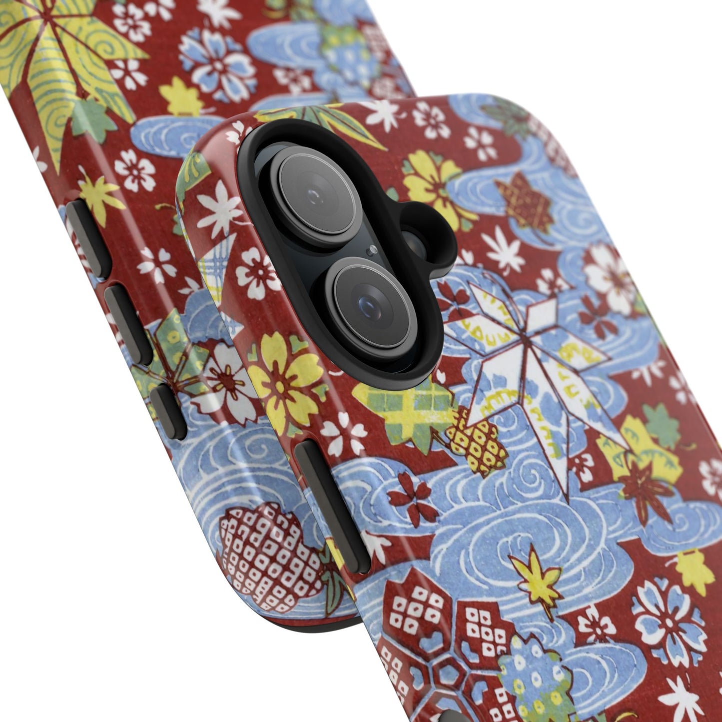 Taisho Umbrella Tales | 1926 Sakura, Momiji & Flowing Water Phone Case | Vintage Chiyogami Art