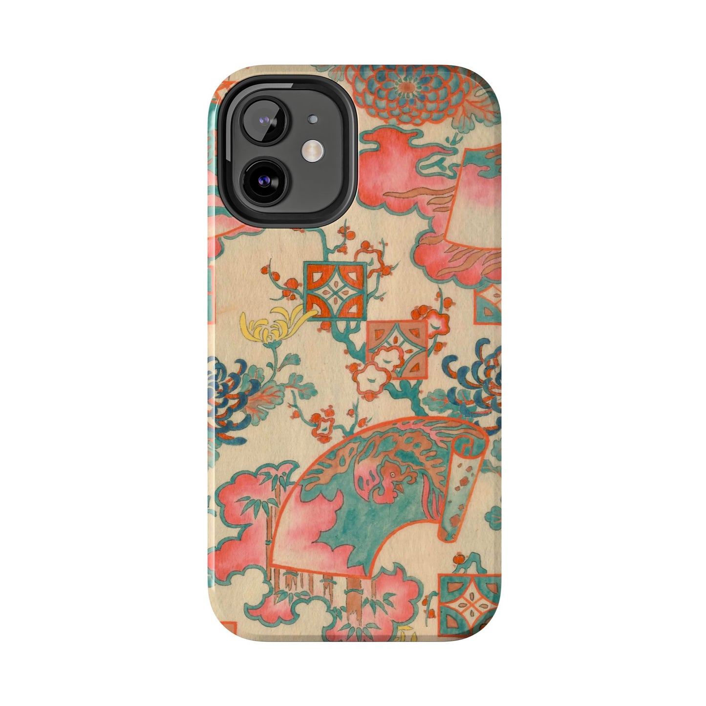 Meiji Era Fan & Chrysanthemum Phone Case | 1901 Zuan Hyakushu | Japanese Art