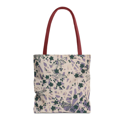 Meiji Era Bamboo & Flower Tote Bag | 1901 Zuan Hyakushu | Purple & Green Japanese Art