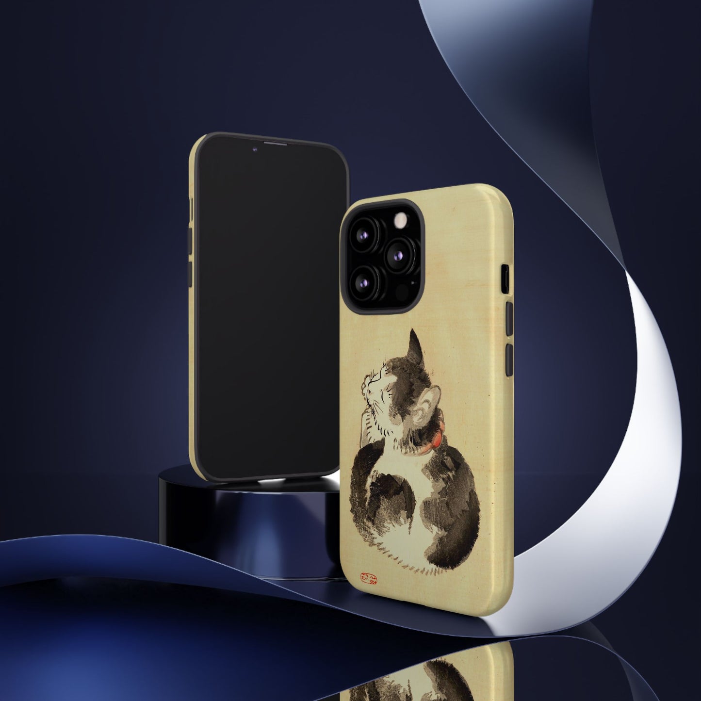 Sleeping Cat iPhone Case | Meiji Era Japanese Ink Painting | Ukiyo-e Art Phone Case | Vintage Japan Cat Gift