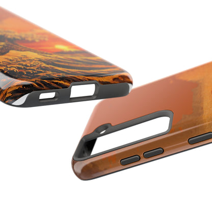 Japanese Great Wave Sunset Phone Case | Hokusai 3D Art Sunset Glow | Edo Era Masterpiece