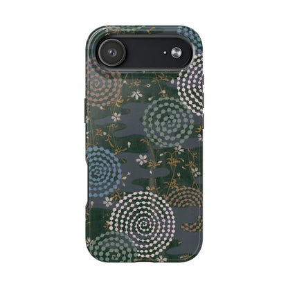 Meiji Era Uzumaki Spiral Phone Case | 1901 Zuan Hyakushu | Tokiwa Green Japanese Art