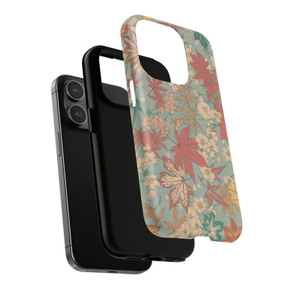 Meiji Era Maple & Autumn Bloom Phone Case | "Chiyogami Mihon" Japanese Archive Art