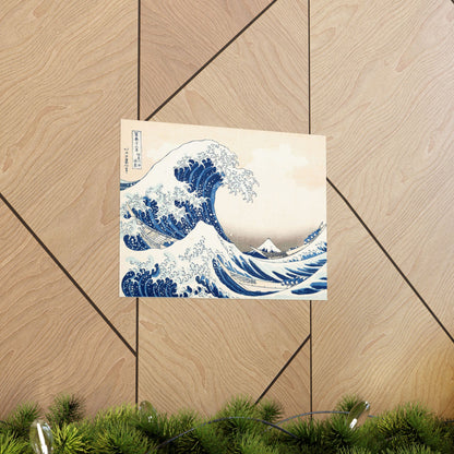 Hokusai Wave Matte Poster — The Great Wave Off Kanagawa Horizontal Print