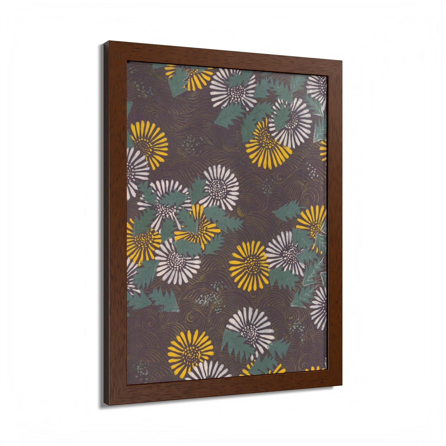 Vintage Japanese Chrysanthemum Framed Poster - 1901 Meiji Era Wall Art
