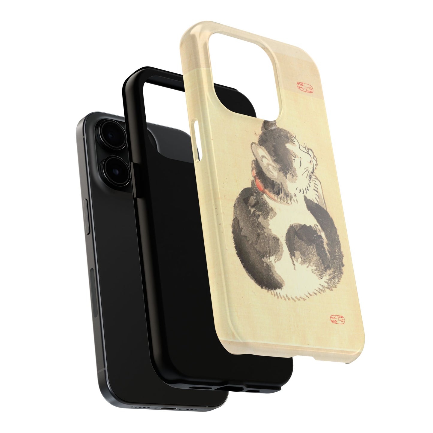 Sleeping Cat Japanese Art Phone Case | Meiji Era Bairei Kono Woodblock | Vintage Cat Illustration 1887