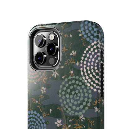 Meiji Era Uzumaki Spiral Phone Case | 1901 Zuan Hyakushu | Tokiwa Green Japanese Art