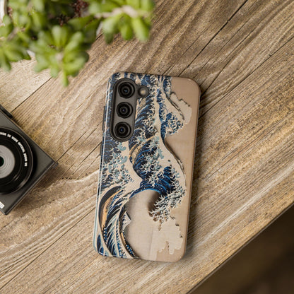 Great Wave 3D Shadow Relief Tough Phone Case – Hokusai Japanese Art