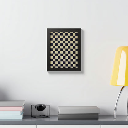 Taisho Era Ichimatsu Checkerboard Framed Poster - 1926 Japanese Chiyogami Wall Art