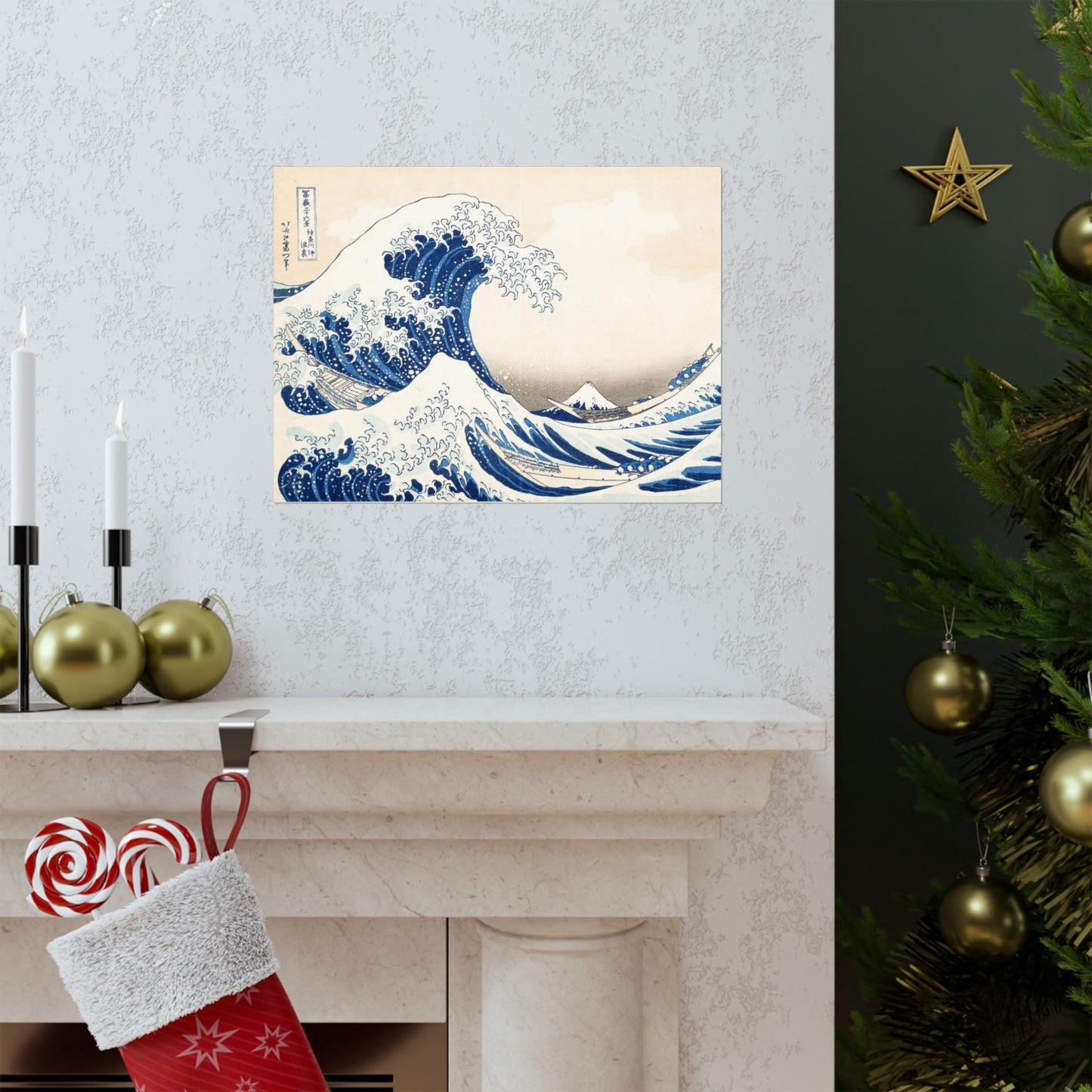 Hokusai Wave Matte Poster — The Great Wave Off Kanagawa Horizontal Print