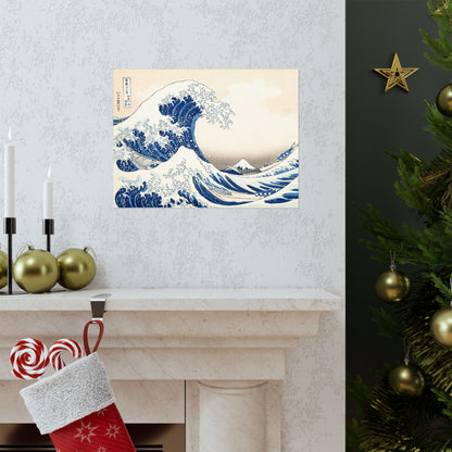 Hokusai Wave Matte Poster — The Great Wave Off Kanagawa Horizontal Print