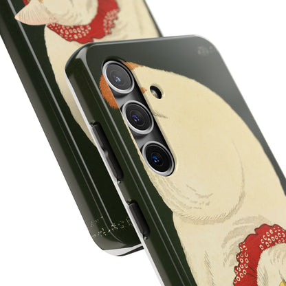 Taisho Era Lucky White Cat Phone Case | 1921 Japanese Woodblock Art | Zen Cat Design