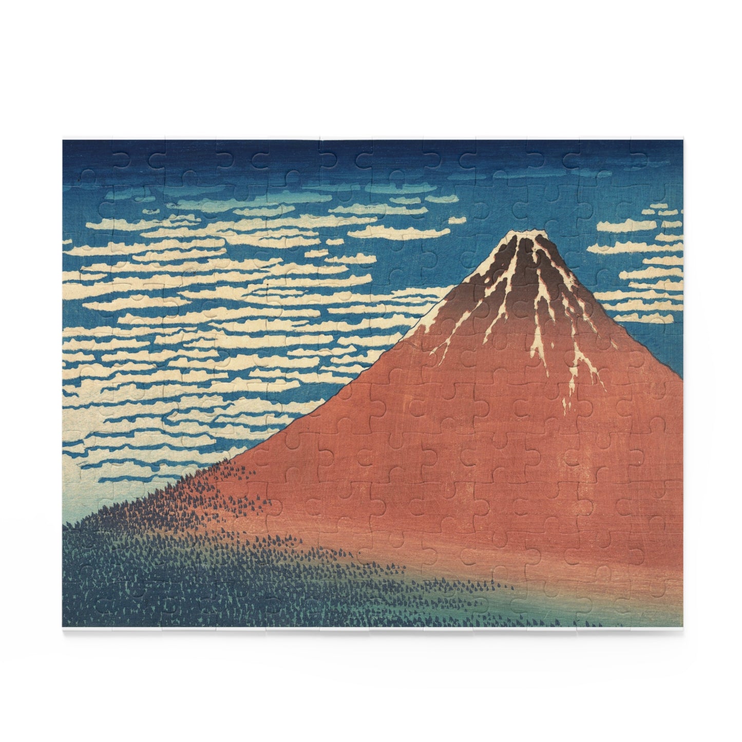 Hokusai "Red Fuji" Jigsaw Puzzle | Japanese Ukiyo-e Art Gift | 120/252/500 Pieces