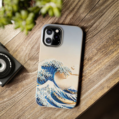 Japanese Great Wave Morning Glow Phone Case | Hokusai 3D Art | Edo Era Masterpiece