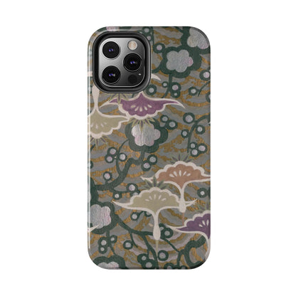 Meiji Era Dancing Cranes & Plum Phone Case | 1901 Zuan Hyakushu | Gold & Silver Japanese Art