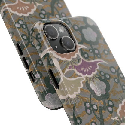 Meiji Era Dancing Cranes & Plum Phone Case | 1901 Zuan Hyakushu | Gold & Silver Japanese Art
