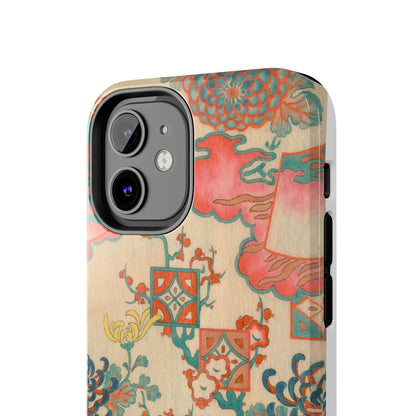 Meiji Era Fan & Chrysanthemum Phone Case | 1901 Zuan Hyakushu | Japanese Art