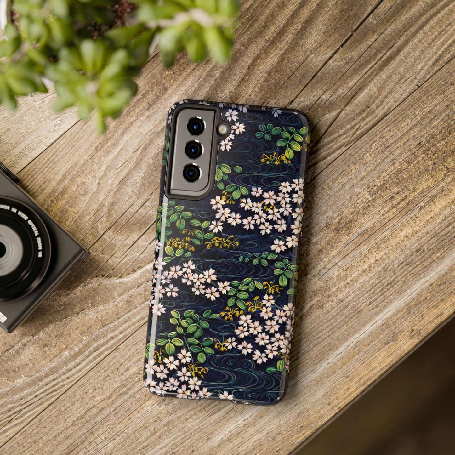 Sakura River Night Phone Case – Japanese Chiyogami Inspired Design
