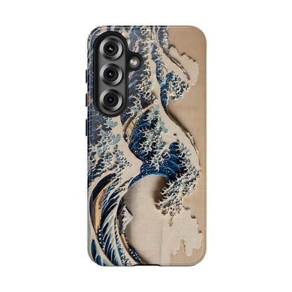 Great Wave 3D Shadow Relief Tough Phone Case – Hokusai Japanese Art