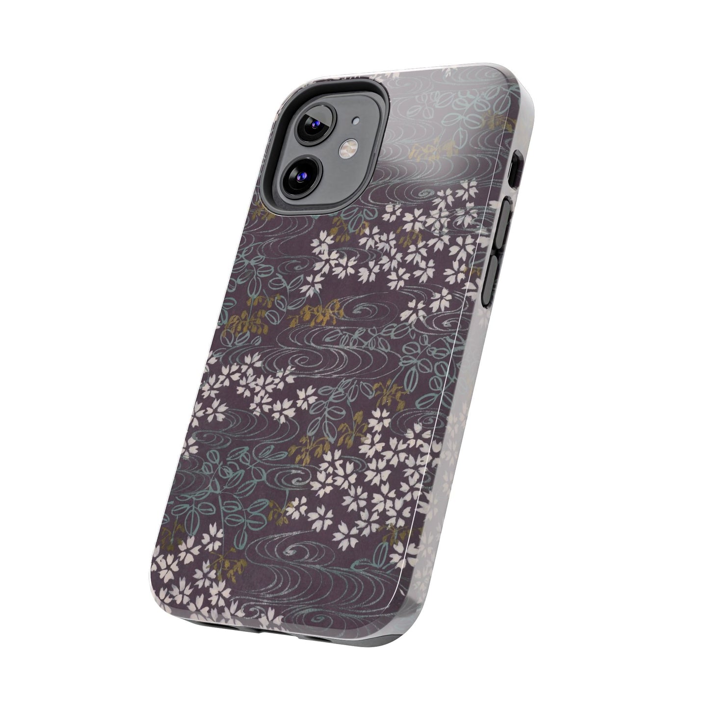 Meiji Era Sakura River Phone Case | 1901 Zuan Hyakushu | Wisteria Purple Japanese Art