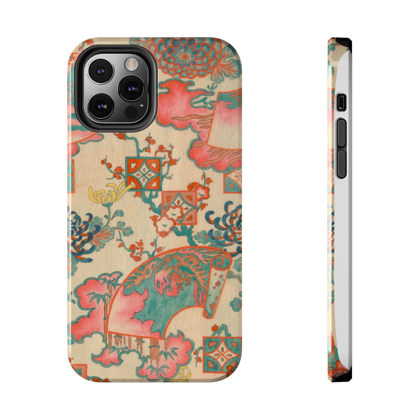 Meiji Era Fan & Chrysanthemum Phone Case | 1901 Zuan Hyakushu | Japanese Art