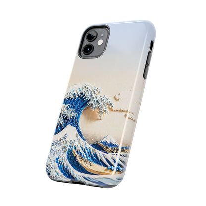Japanese Great Wave Morning Glow Phone Case | Hokusai 3D Art | Edo Era Masterpiece