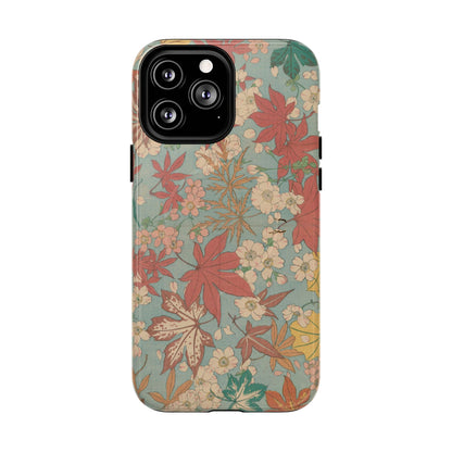Meiji Era Maple & Autumn Bloom Phone Case | "Chiyogami Mihon" Japanese Archive Art