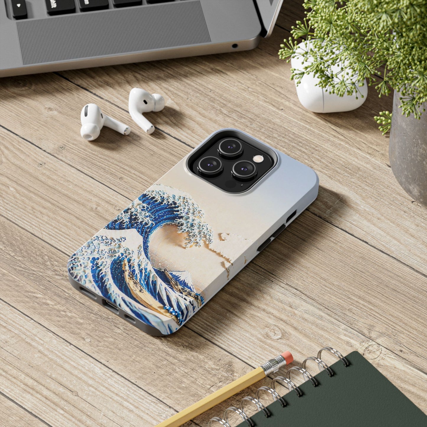 Japanese Great Wave Morning Glow Phone Case | Hokusai 3D Art | Edo Era Masterpiece