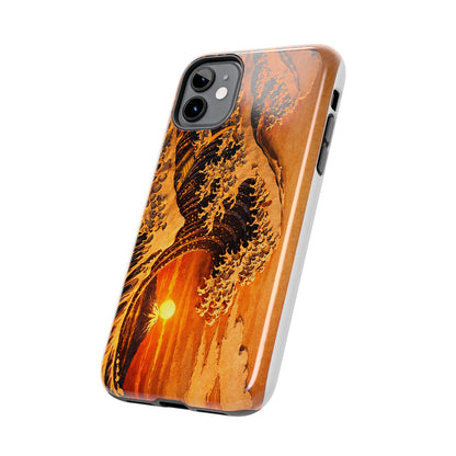 Golden Wave Tough Phone Case – Hokusai Sunset Japanese Art