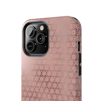 Taisho Era Pink Asanoha Phone Case | 1926 Japanese Chiyogami Art | Hemp Leaf Pattern