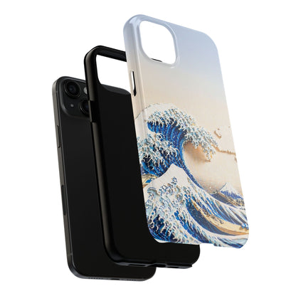 Japanese Great Wave Morning Glow Phone Case | Hokusai 3D Art | Edo Era Masterpiece