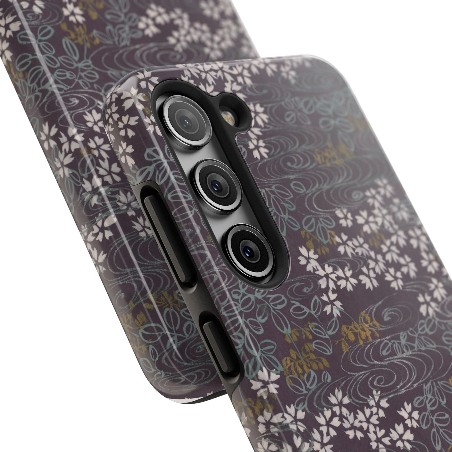Meiji Era Sakura River Phone Case | 1901 Zuan Hyakushu | Wisteria Purple Japanese Art