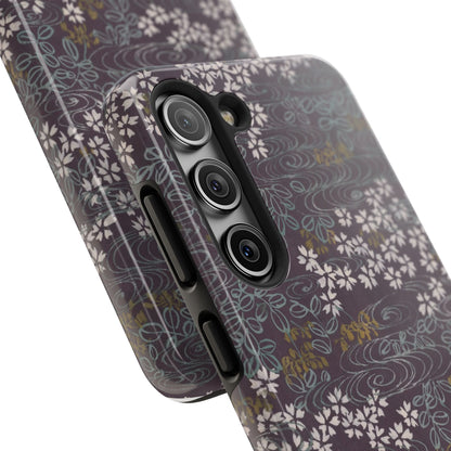 Meiji Era Sakura River Phone Case | 1901 Zuan Hyakushu | Wisteria Purple Japanese Art