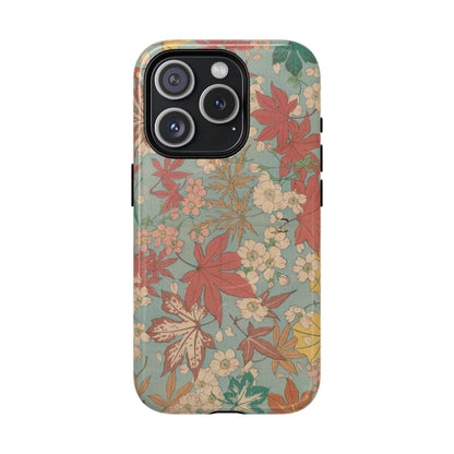 Meiji Era Maple & Autumn Bloom Phone Case | "Chiyogami Mihon" Japanese Archive Art