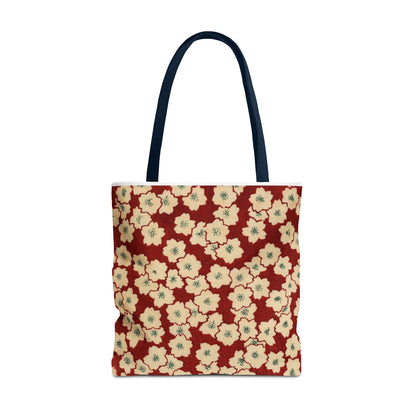 Japanese Sakura Tote Bag - Taisho Era Chiyogami Washi Pattern Vintage Design