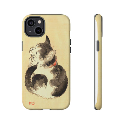 Sleeping Cat iPhone Case | Meiji Era Japanese Ink Painting | Ukiyo-e Art Phone Case | Vintage Japan Cat Gift