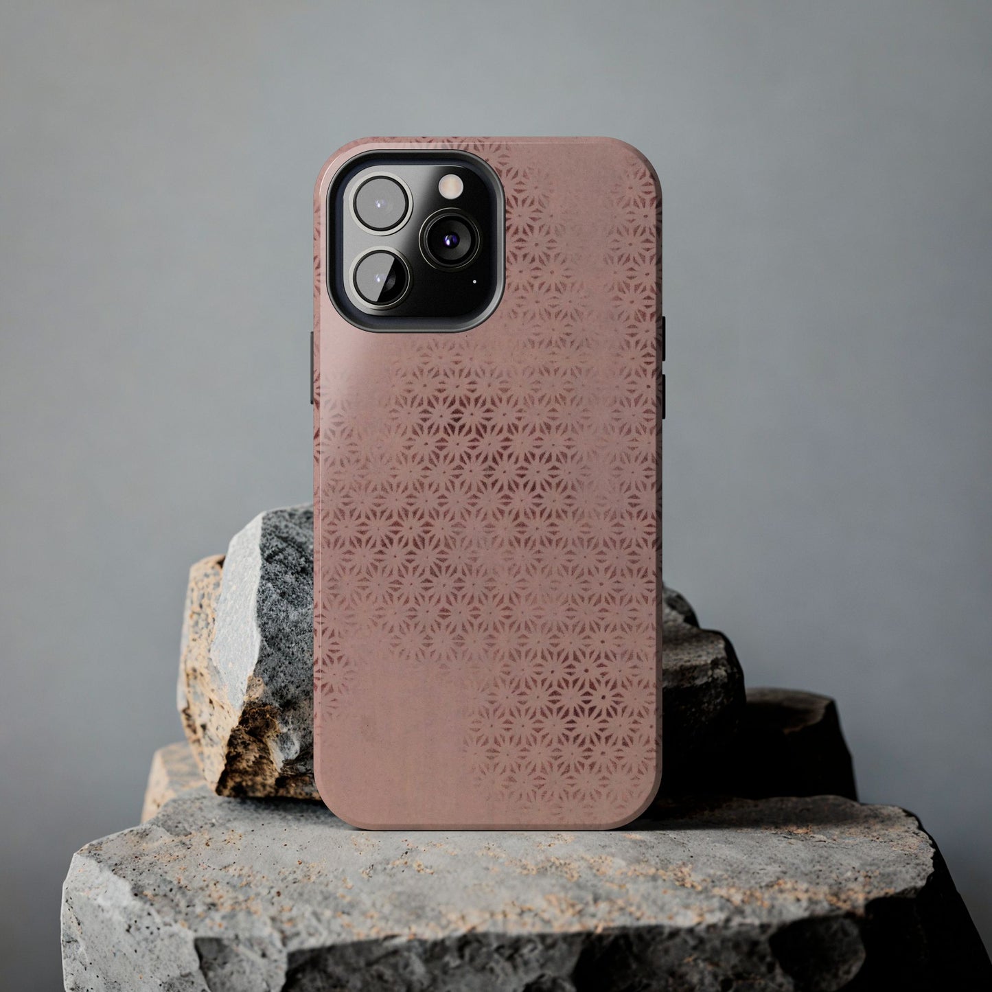 Taisho Era Pink Asanoha Phone Case | 1926 Japanese Chiyogami Art | Hemp Leaf Pattern