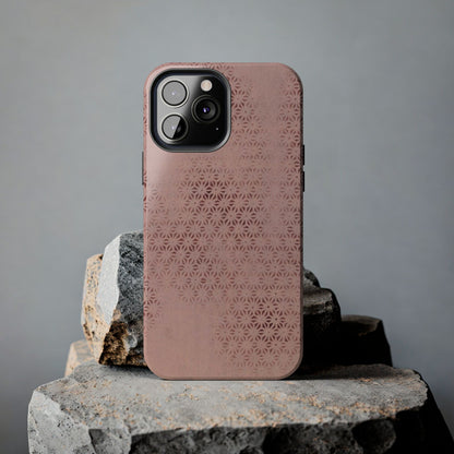 Taisho Era Pink Asanoha Phone Case | 1926 Japanese Chiyogami Art | Hemp Leaf Pattern
