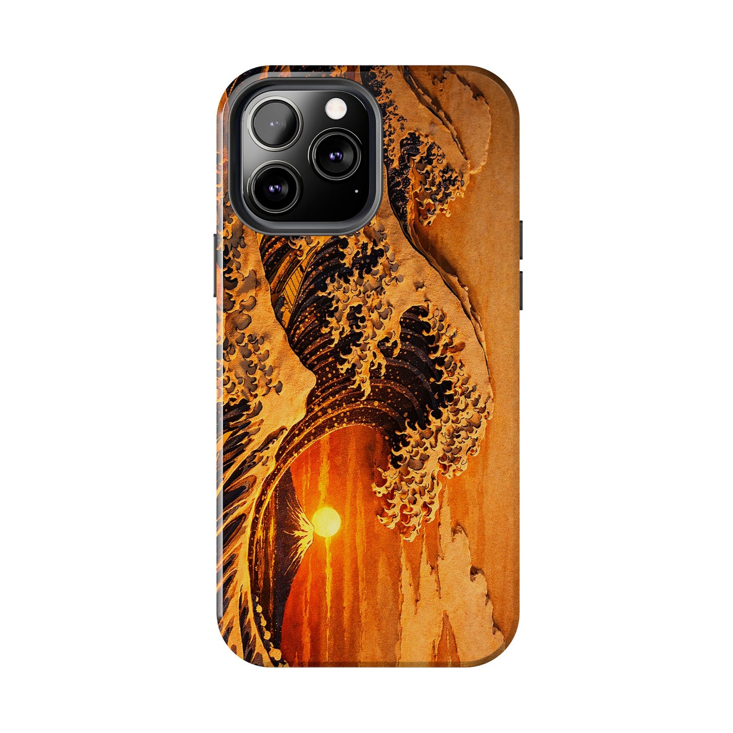 Golden Wave Tough Phone Case – Hokusai Sunset Japanese Art