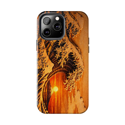 Golden Wave Tough Phone Case – Hokusai Sunset Japanese Art