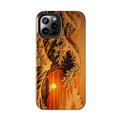 Golden Wave Tough Phone Case – Hokusai Sunset Japanese Art